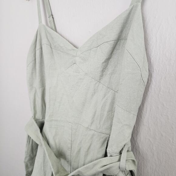House of Harlow 1960 Nicola Linen Blend Romper Sage Green XLarge - Picture 7 of 13